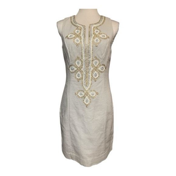 Lilly Pulitzer Mila Shiftdress Seaside Gray Size 4 - Picture 2 of 7